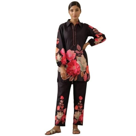 Women Checked A-Line Kurta Pants Set