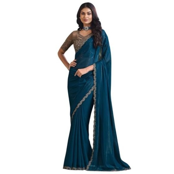 Women Printed Saree with Blouse Piece